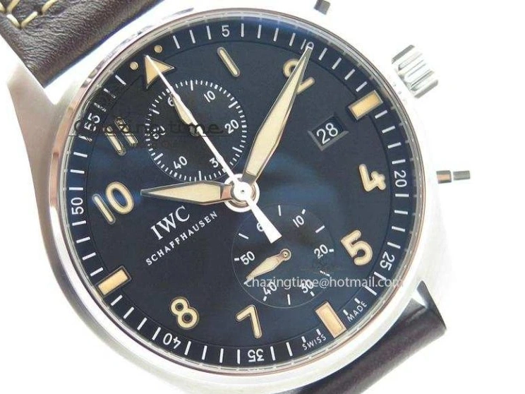 MIROTIME 0216 Pilot Chrono SS IW387808 CF3 ZF 1:1 Best Edition On Brown Leather Strap A Soft 7328